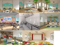 Sketchup trường học,Sketchup văn phòng,Sketchup phòng học,Skechup phòng âm nhạc,su thiết kế nhà trẻ,nội thất nhà trẻ