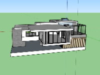 biệt thự 2 tầng,file sketchup biệt thự hiện đại,mẫu biệt thự 1 tầng su