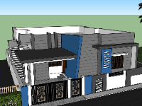 nhà phố 1 tầng,phối cảnh nhà 1 tầng,model su nhà 1 tầng,3d nhà 1 tầng hiện đại