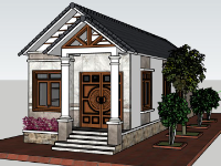 Nhà 1 tầng model sketchup