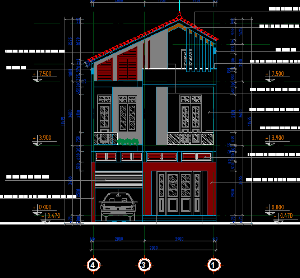 Nhà 2 tầng rưỡi kích thước 7x17m Thiết kế trên nền đất yếu (móng băng trên nền gia cố bằng cọc tre)