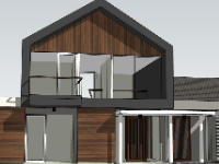 Nhà 2 tầng sketchup đẹp