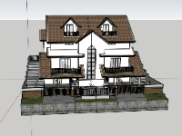 Nhà 2 tầng thiết kế độc đáo model sketchup