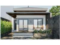 Nhà biệt thự 1 tầng 3 phòng ngủ 8x16m file cad