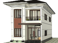 Nhà biệt thự gia đình mái nhật với kích thước 7.5x10m