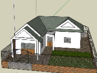 Nhà cấp 4 diện tích 4x9m file sketchup