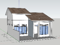 Nhà cấp 4,Nhà cấp 4 model su,file su nhà cấp 4,sketchup nhà cấp 4,nhà cấp 4 model su