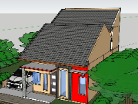 Nhà cấp 4 diện tích 7.8x10m model sketchup đẹp