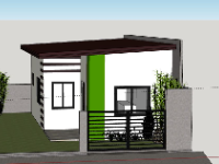 Nhà cấp 4 diện tích 7x9m file sketchup