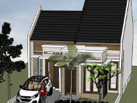 Nhà cấp 4 diện tích 8x15m file sketchup