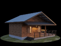 Nhà cấp 4 diện tích 9x9m model sketchup