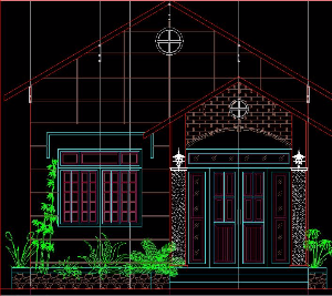 Nhà cấp 4, kích thước 6x15m, mái lợp mái tôn (kiến trúc+ kết cấu)