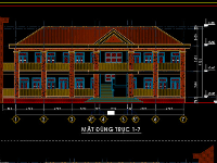 Nhà giao dịch một cửa nhà làm việc 2 tầng kích thước 23.4x12m