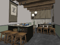 Nhà hàng su,file su nhà hàng,sketchup nhà hàng