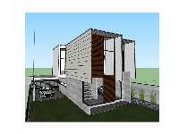 Nhà làm việc 2 tầng 12x14.5m dựng sketchup