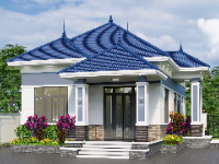 Nhà mái nhật 8x16m full kiến trúc - kết cấu - điện nước