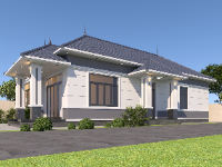 Nhà mái nhật hiện đại 1 tầng kích thước 9x17.5m