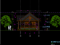 Nhà mái thái 1 tầng 8x18m thiết kế 3 phòng ngủ