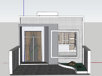 Nhà phố 1 tầng,model su nhà phố 1 tầng,sketchup nhà phố 1 tầng,file su nhà phố 1 tầng,su nhà phố 1 tầng