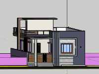 Nhà phố 1 tầng 9x25m file sketchup