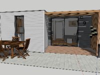 Nhà phố 1 tầng dựng model sketchup