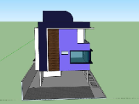 Nhà phố 2 tầng 10x26m file sketchup