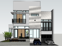 sketchup nhà phố 2 tầng,model 3d nhà phố 2 tầng,model su nhà phố 2 tầng,file su nhà phố 2 tầng,file 3d nhà phố 2 tầng