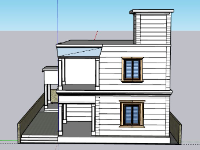 Nhà phố 2 tầng 12x19m sketchup