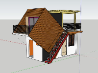 Nhà phố 2 tầng 3x6.2m dựng file sketchup