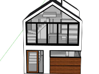 Nhà phố 2 tầng 4.5x4.6m model sketchup