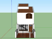 Nhà phố 2 tầng 4.6x26m file sketchup