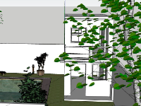 Nhà phố 2 tầng 4x9m file sketchup
