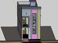 Nhà phố 2 tầng 5x20m file sketchup