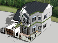 sketchup nhà phố,su nhà phố,sketchup nhà phố 2 tầng,su nhà phố 2 tầng