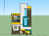 Nhà phố 2 tầng,model su nhà phố 2 tầng,nhà phố 2 tầng sketchup