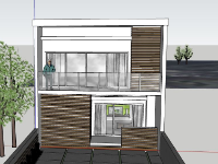 Nhà phố 2 tầng 7.2x9.8m model sketchup