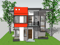 Nhà phố 2 tầng,file su nhà phố 2 tầng,nhà phố 2 tầng file sketchup,nhà phố 2 tầng sketchup,sketchup mẫu nhà phố 2 tầng