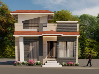 Nhà phố 2 tầng 7x11m sketchup đẹp