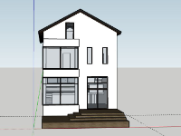 Nhà phố 2 tầng,model su nhà phố 2 tầng,sketchup nhà phố 2 tầng