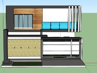 Nhà phố 2 tầng 8.8x13m file sketchup