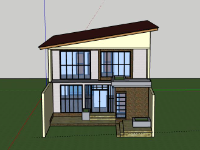 Nhà phố 2 tầng 9x18m file sketchup đẹp