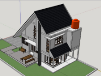 Nhà phố 2 tầng,model su nhà phố 2 tầng,file sketchup nhà phố 2 tầng,nhà phố 2 tầng model su