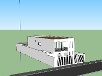 Nhà phố 2 tầng kích thước 8x13m file sketchup