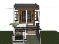 Nhà phố 2 tầng,model su nhà phố 2 tầng,file sketchup nhà phố 2 tầng,mẫu nhà phố 2 tầng model su