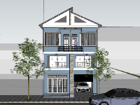 Nhà phố 2.5 tầng,model su nhà phố,nhà phố 2.5 tầng,nhà phố sketchup