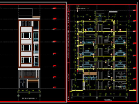 Nhà phố 3 tầng 1 tum kích thước 6x15m