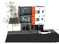 Nhà phố 3 tầng 10.2x11.2m dựng model sketchup