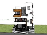 Nhà phố 3 tầng 10x20m file sketchup