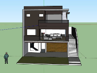 Nhà phố 3 tầng 10x22m file sketchup