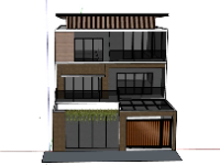 Nhà phố 3 tầng,model su nhà phố 3 tầng,nhà phố 3 tầng file su,sketchup nhà phố 3 tầng,nhà phố 3 tầng sketchup